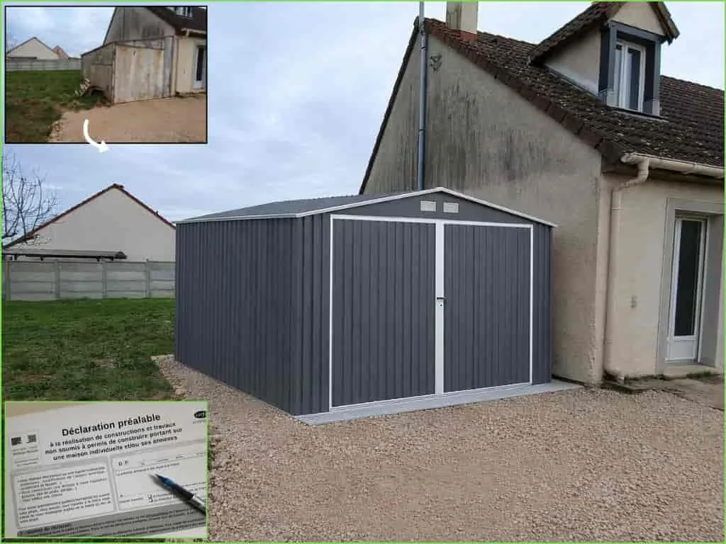 Création d’un garage de 18 m², avant et après